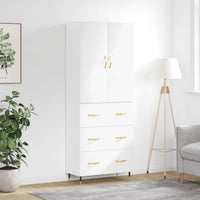 Credenza Bianco Lucido 69,5x34x180 cm in Legno Multistrato 3195829