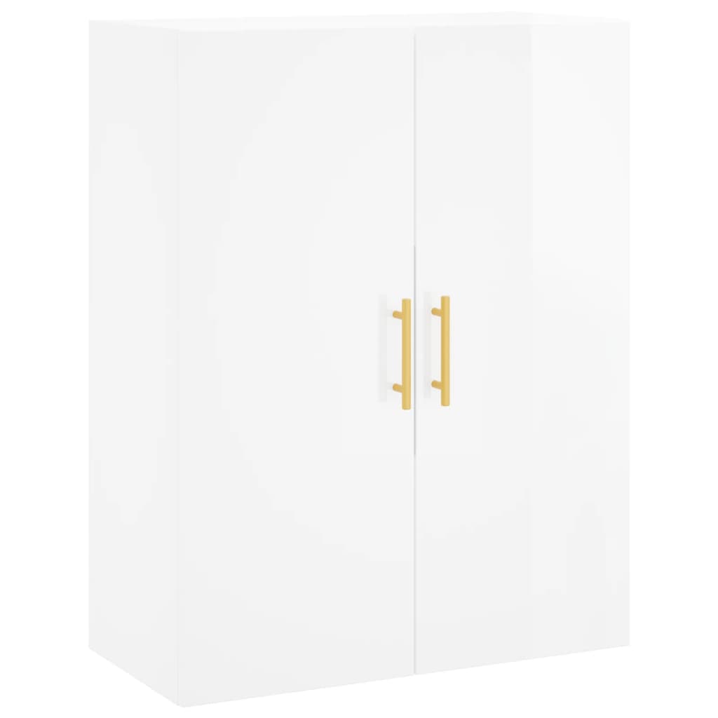 Credenza Bianco Lucido 69,5x34x180 cm in Legno Multistrato 3195837