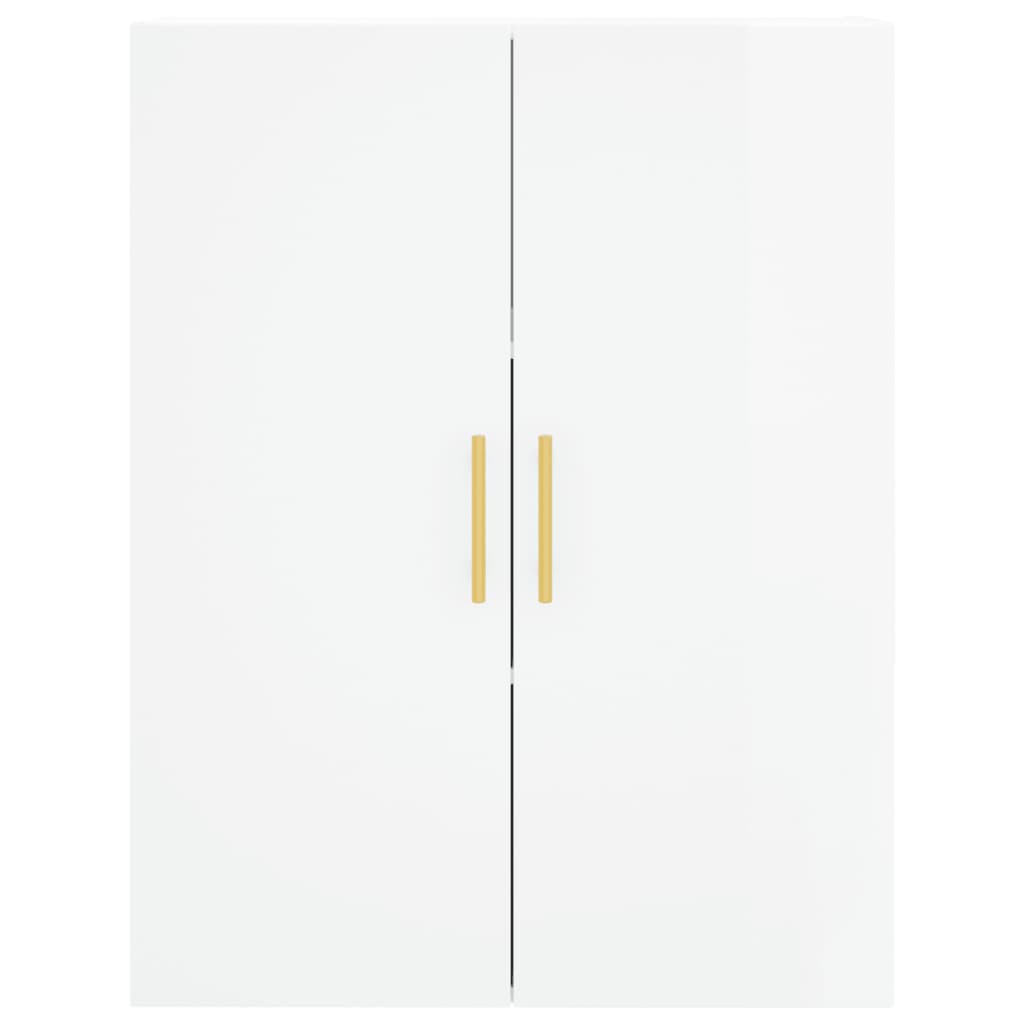 Credenza Bianco Lucido 69,5x34x180 cm in Legno Multistrato 3195837