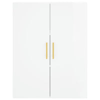 Credenza Bianco Lucido 69,5x34x180 cm in Legno Multistrato 3195837