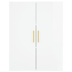 Credenza Bianco Lucido 69,5x34x180 cm in Legno Multistrato 3195837