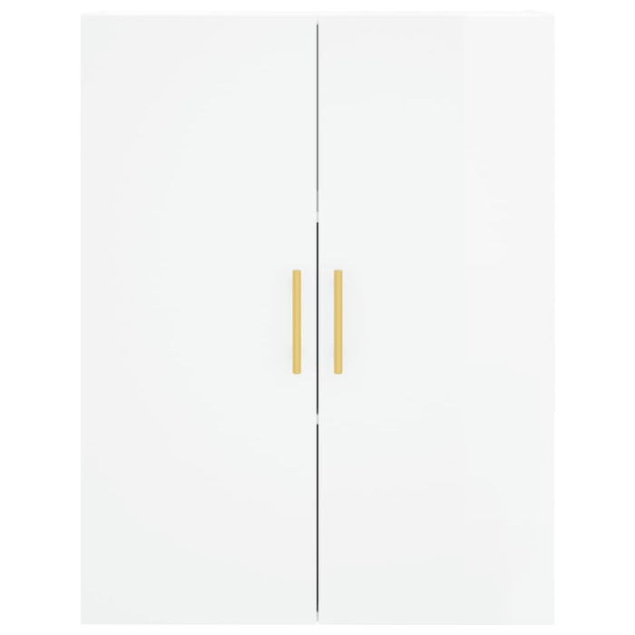 Credenza Bianco Lucido 69,5x34x180 cm in Legno Multistrato 3195837