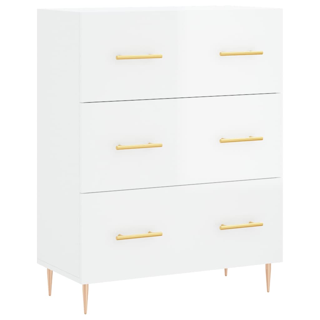 Credenza Bianco Lucido 69,5x34x180 cm in Legno Multistrato 3195837