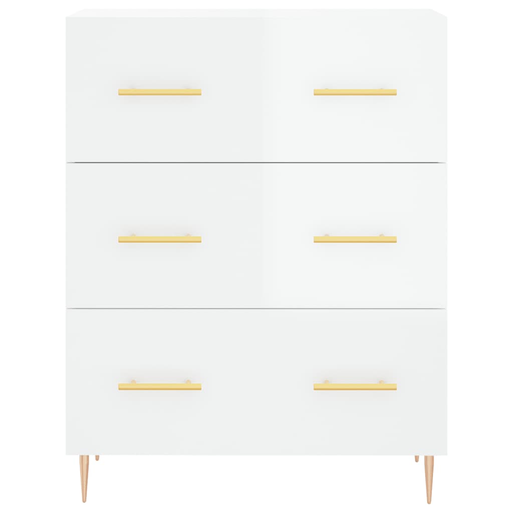 Credenza Bianco Lucido 69,5x34x180 cm in Legno Multistrato 3195837