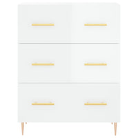 Credenza Bianco Lucido 69,5x34x180 cm in Legno Multistrato 3195837