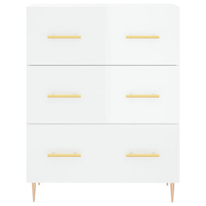 Credenza Bianco Lucido 69,5x34x180 cm in Legno Multistrato 3195837