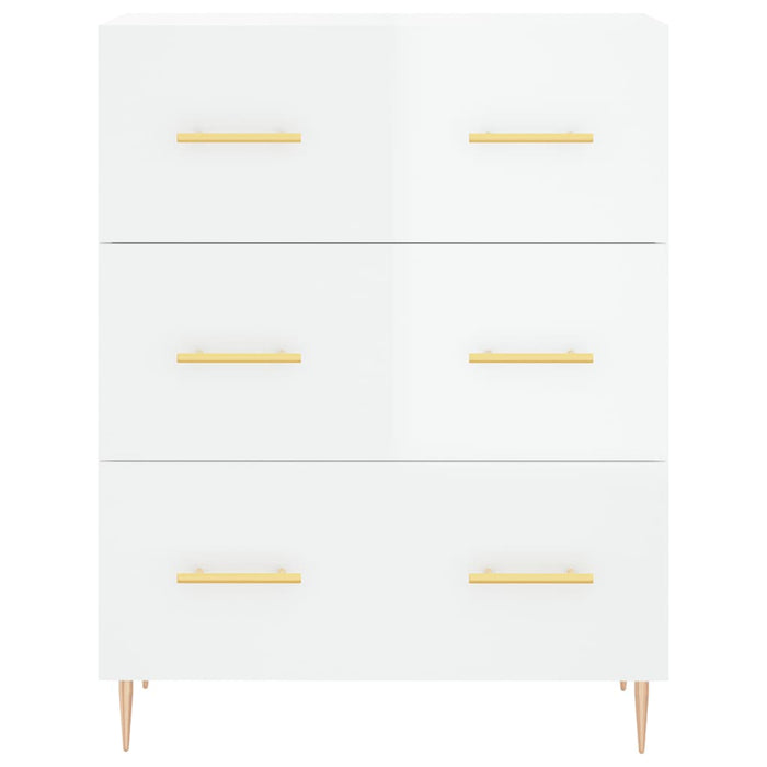 Credenza Bianco Lucido 69,5x34x180 cm in Legno Multistrato 3195837