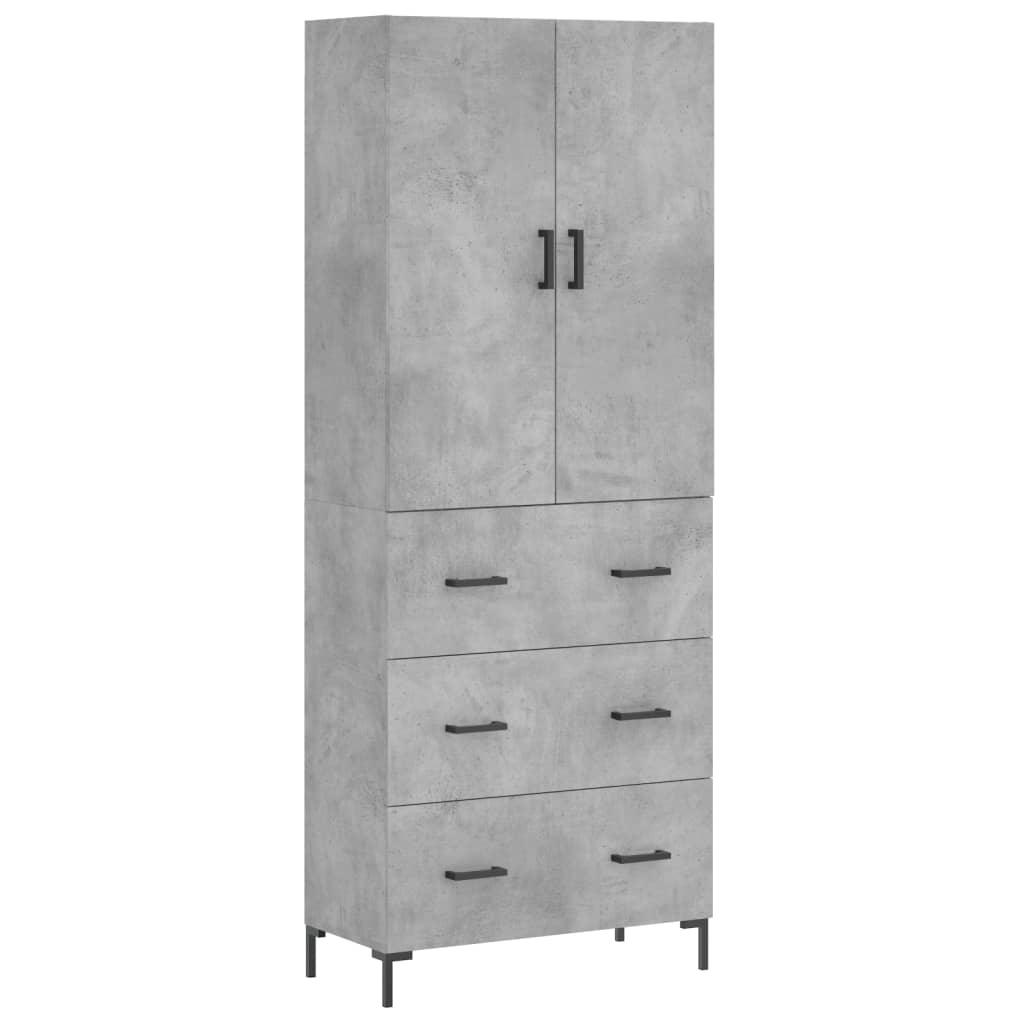 Credenza Grigio Cemento 69,5x34x180 cm in Legno Multistrato 3195847