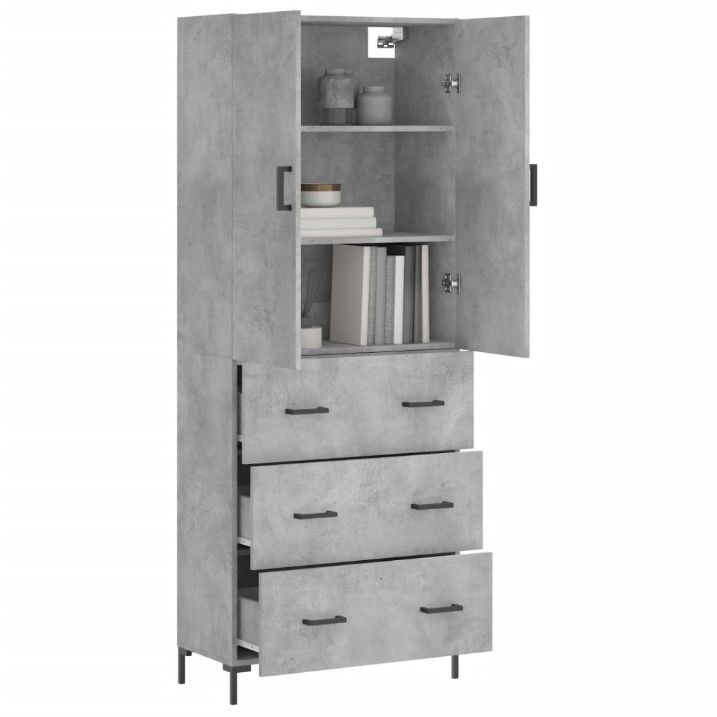 Credenza Grigio Cemento 69,5x34x180 cm in Legno Multistrato 3195847