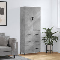 Credenza Grigio Cemento 69,5x34x180 cm in Legno Multistratocod mxl 125648