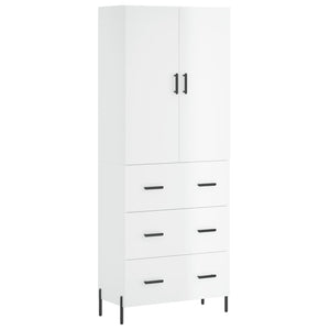 Credenza Bianco Lucido 69,5x34x180 cm in Legno Multistrato 3195853