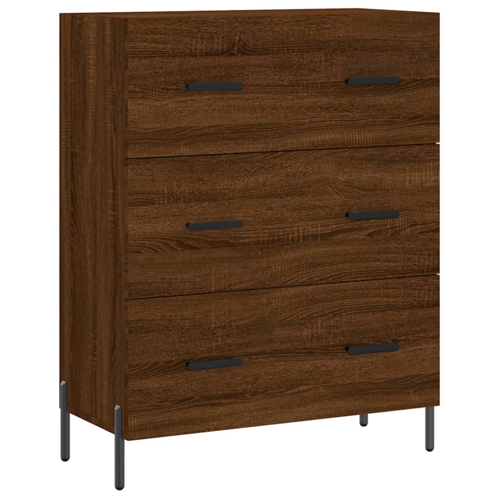 Credenza Rovere Marrone 69,5x34x180 cm in Legno Multistrato 3195858