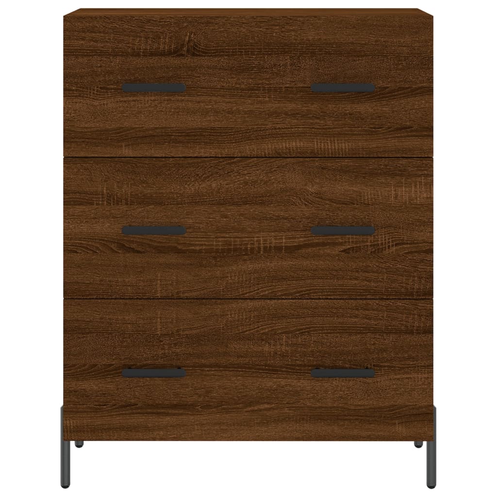 Credenza Rovere Marrone 69,5x34x180 cm in Legno Multistrato 3195858