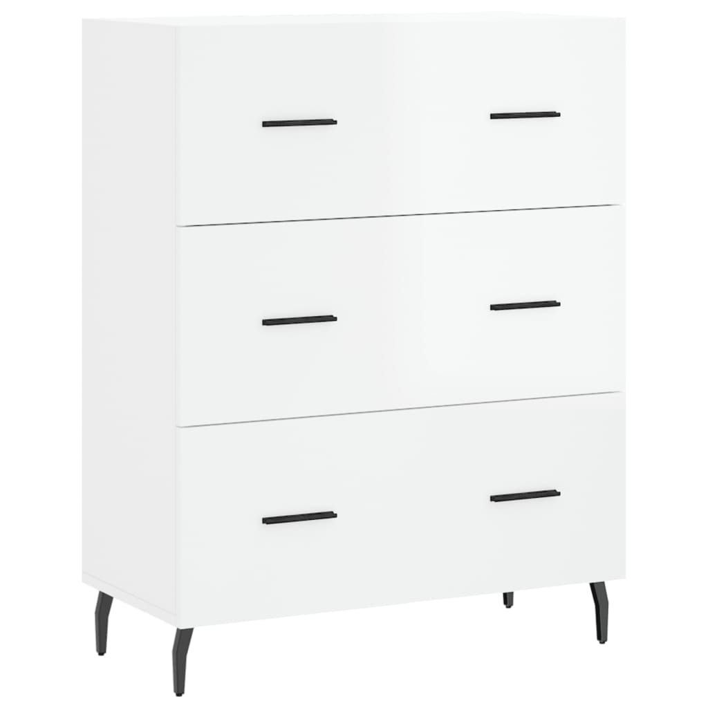 Credenza Bianco Lucido 69,5x34x180 cm in Legno Multistrato 3195861