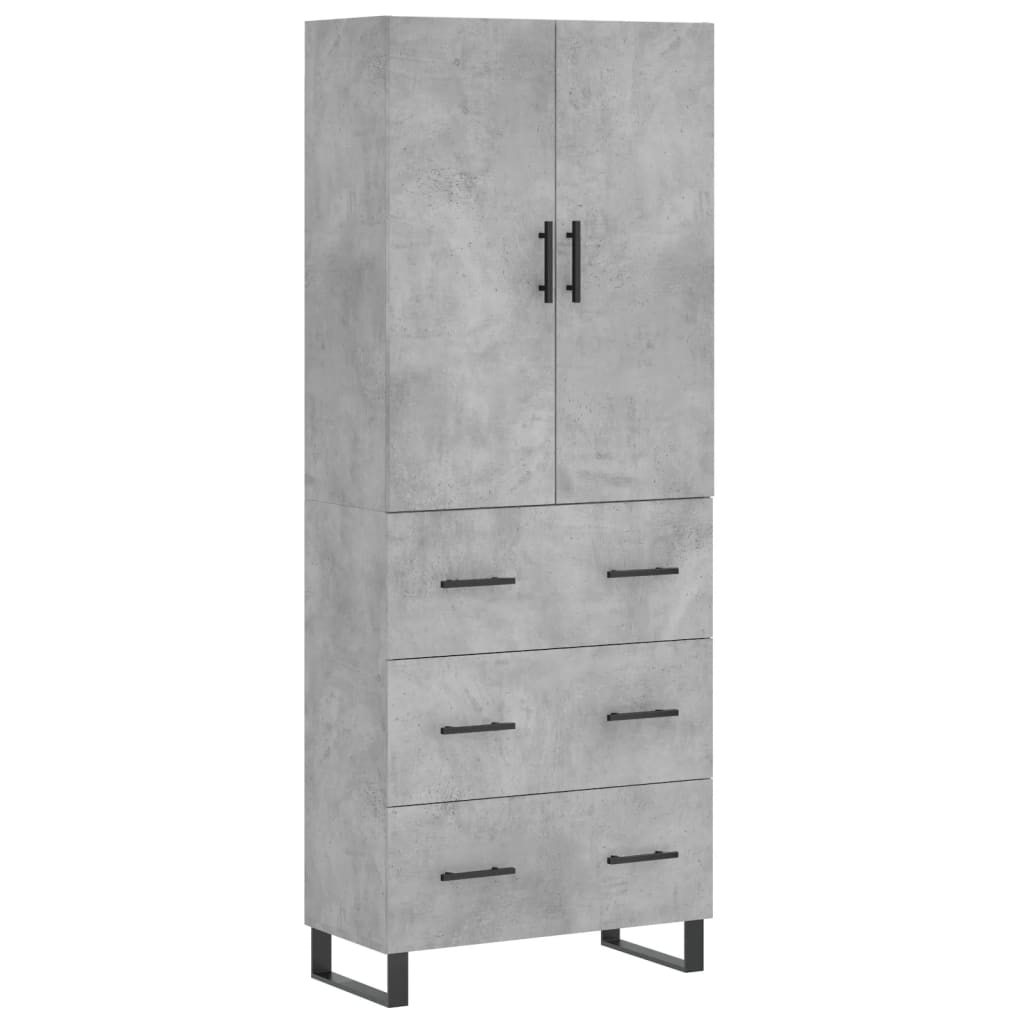 Credenza Grigio Cemento 69,5x34x180 cm in Legno Multistrato 3195871