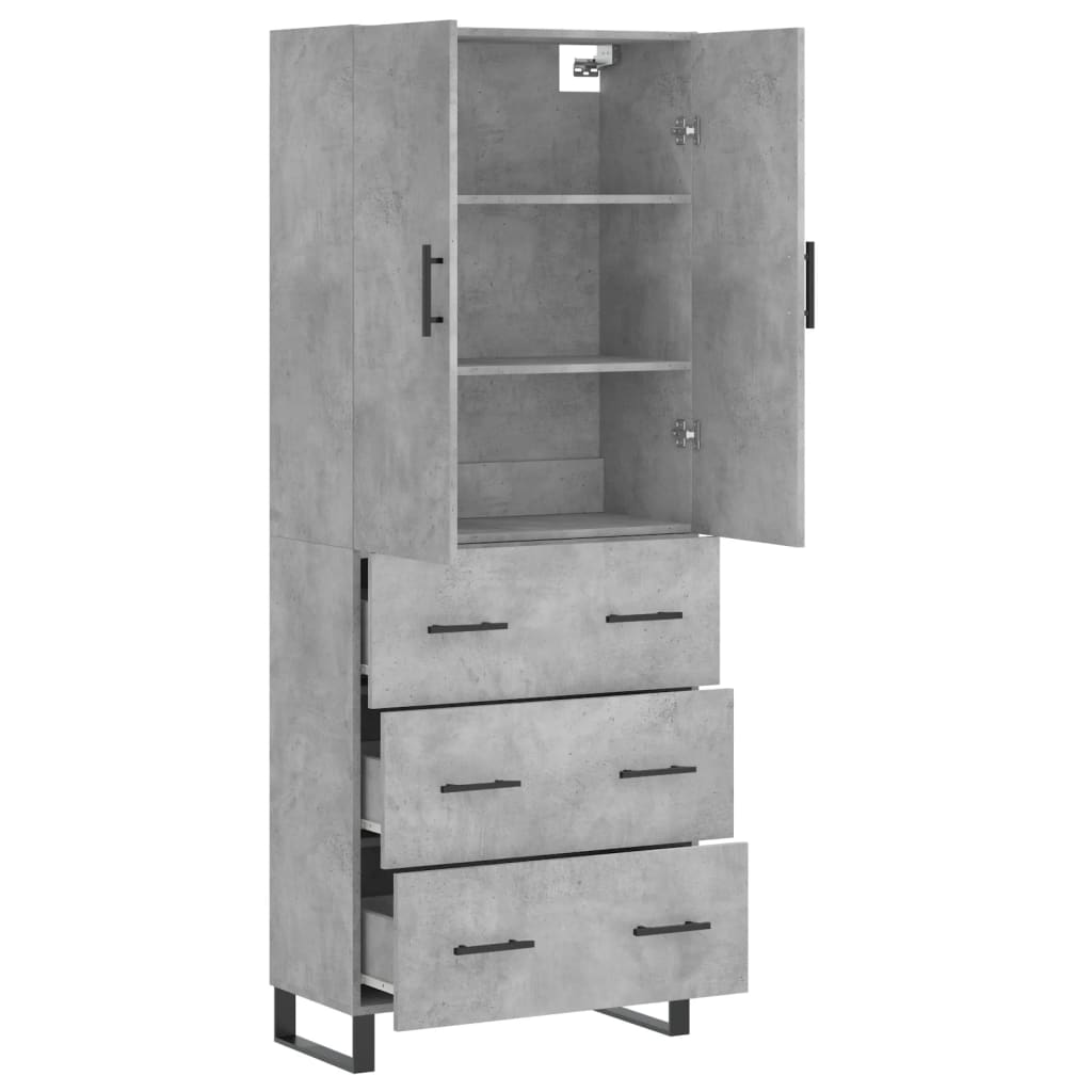 Credenza Grigio Cemento 69,5x34x180 cm in Legno Multistrato 3195871