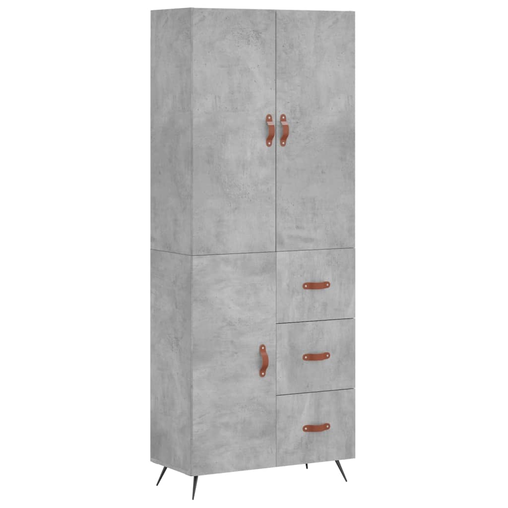 Credenza Grigio Cemento 69,5x34x180 cm in Legno Multistratocod mxl 125656