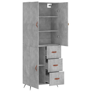 Credenza Grigio Cemento 69,5x34x180 cm in Legno Multistrato 3195879