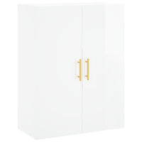 Credenza Bianco Lucido 69,5x34x180 cm in Legno Multistrato 3195893