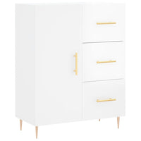 Credenza Bianco Lucido 69,5x34x180 cm in Legno Multistrato 3195893