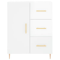 Credenza Bianco Lucido 69,5x34x180 cm in Legno Multistrato 3195893