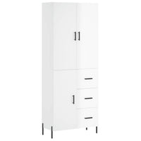 Credenza Bianco Lucido 69,5x34x180 cm in Legno Multistratocod mxl 125751