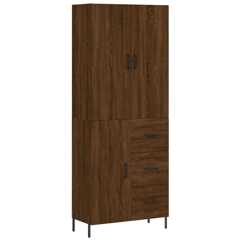 Credenza Rovere Marrone 69,5x34x180 cm in Legno Multistrato 3195914