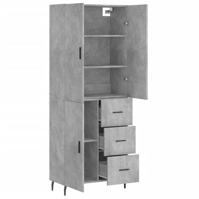 Credenza Grigio Cemento 69,5x34x180 cm in Legno Multistrato 3195919