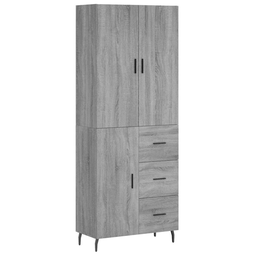 Credenza Grigio Sonoma 69,5x34x180 cm in Legno Multistrato 3195921