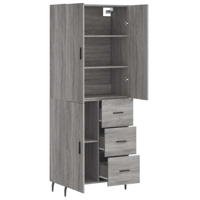 Credenza Grigio Sonoma 69,5x34x180 cm in Legno Multistrato 3195921