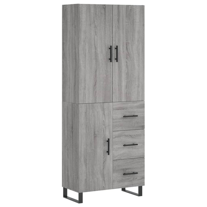 Credenza Grigio Sonoma 69,5x34x180 cm in Legno Multistrato 3195929