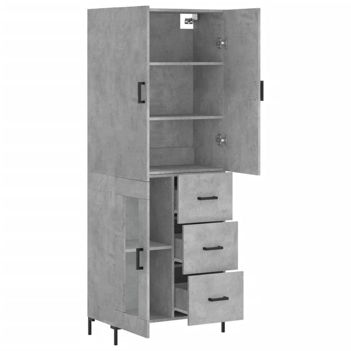 Credenza Grigio Cemento 69,5x34x180 cm in Legno Multistrato 3195959