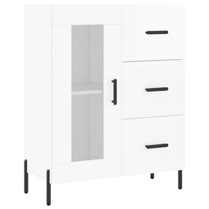 Credenza Bianco Lucido 69,5x34x180 cm in Legno Multistrato 3195965