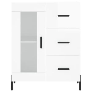 Credenza Bianco Lucido 69,5x34x180 cm in Legno Multistrato 3195965