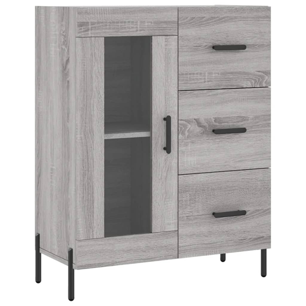 Credenza Grigio Sonoma 69,5x34x180 cm in Legno Multistrato 3195969