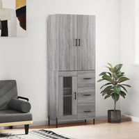 Credenza Grigio Sonoma 69,5x34x180 cm in Legno Multistrato 3195969