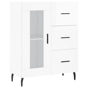 Credenza Bianco Lucido 69,5x34x180 cm in Legno Multistrato 3195973