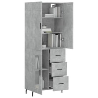 Credenza Grigio Cemento 69,5x34x180 cm in Legno Multistrato 3195975