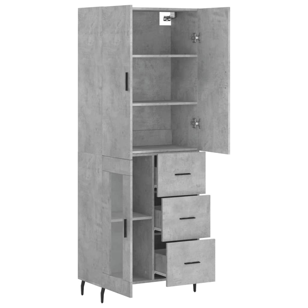 Credenza Grigio Cemento 69,5x34x180 cm in Legno Multistrato 3195975