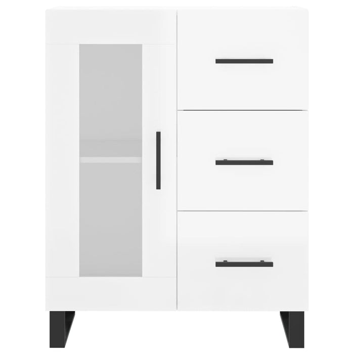 Credenza Bianco Lucido 69,5x34x180 cm in Legno Multistrato 3195981