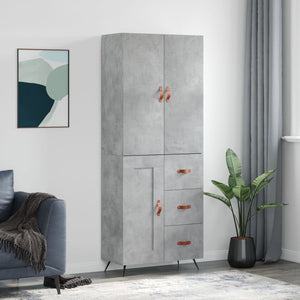 Credenza Grigio Cemento 69,5x34x180 cm in Legno Multistratocod mxl 101931