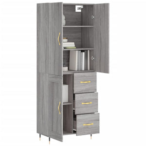 Credenza Grigio Sonoma 69,5x34x180 cm in Legno Multistrato 3196001