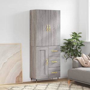 Credenza Grigio Sonoma 69,5x34x180 cm in Legno Multistrato 3196001