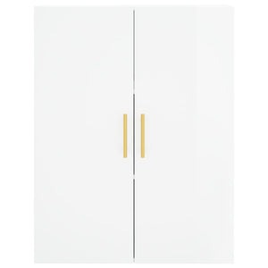 Credenza Bianco Lucido 69,5x34x180 cm in Legno Multistrato 3196005