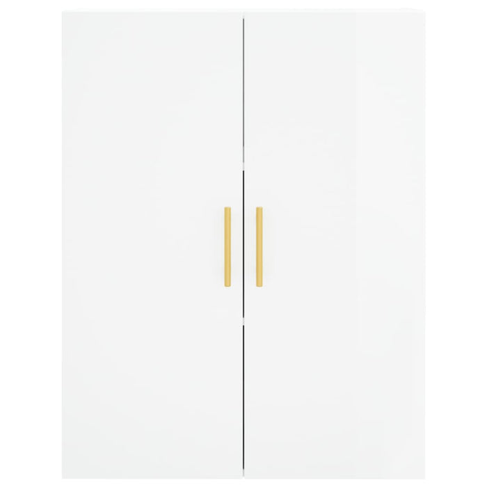 Credenza Bianco Lucido 69,5x34x180 cm in Legno Multistrato 3196005