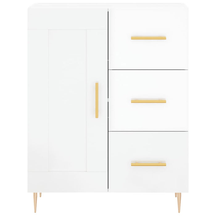 Credenza Bianco Lucido 69,5x34x180 cm in Legno Multistrato 3196005