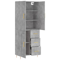 Credenza Grigio Cemento 69,5x34x180 cm in Legno Multistrato 3196007