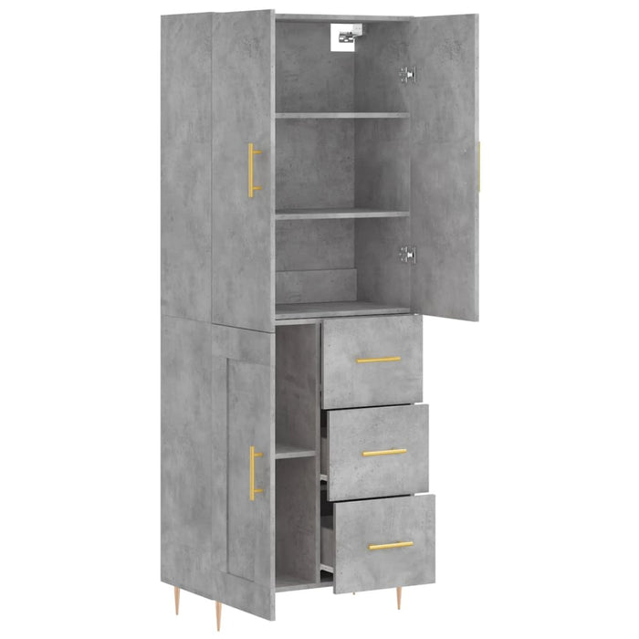 Credenza Grigio Cemento 69,5x34x180 cm in Legno Multistrato 3196007