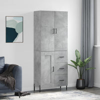 Credenza Grigio Cemento 69,5x34x180 cm in Legno Multistrato 3196023