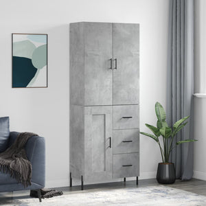 Credenza Grigio Cemento 69,5x34x180 cm in Legno Multistrato 3196023